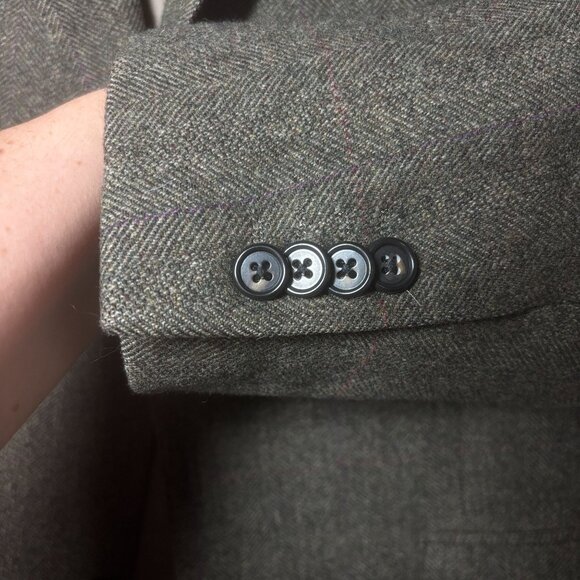 Lauren Ralph Lauren Silver Label Mens Herringbone Blazer Tweed Wool Jacket 41R - Picture 12 of 12